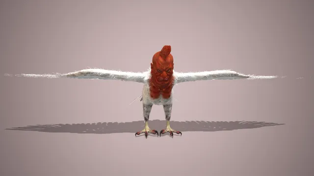 黑神话  小西天土地  人头  鸟身  游戏建模