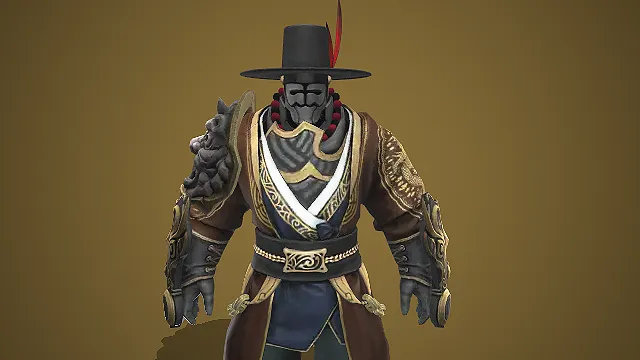 鬼面行者  鬼面行者模型  神秘冷峻角色  游戏角色  游戏角色设计