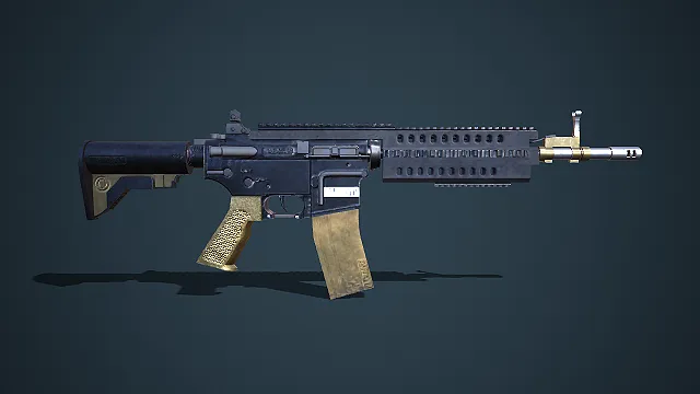 巴雷特标识款 M4 系战术卡宾枪带导轨与机瞄写实枪械 3D 模型