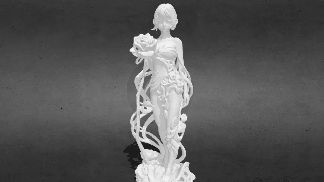 玫瑰少女stl.stl