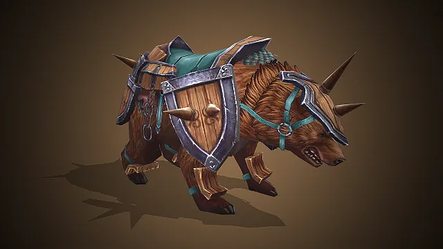 游戏坐骑  巨熊形态  木质护甲  兽类载具  棕熊