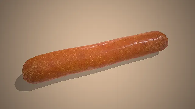 常作为早餐或西式快餐的香肠的3D模型