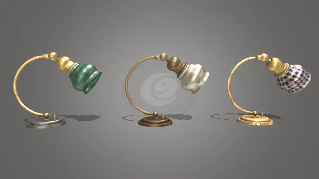 1920年代黄铜台灯类型B家具道具