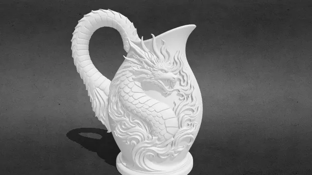 龙壶花瓶 奇幻浮雕 神话生物stl.stl