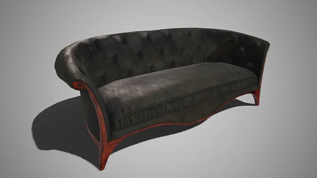 轻奢风格  沙发  丝绒面料  经典的扣钉软包设计  木质弯腿  复古雕花  现代舒适