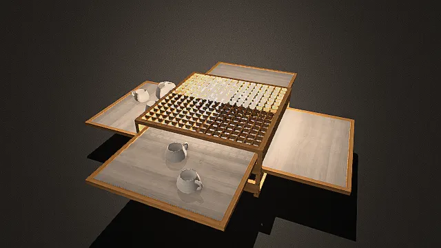 日式茶几3D模型