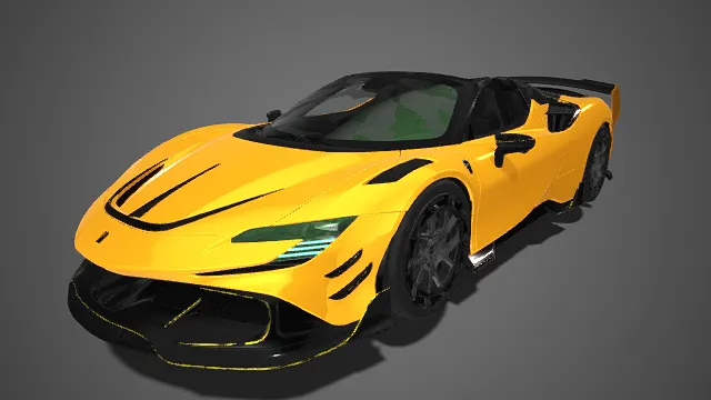 黄黑配色  敞篷  超跑  流线型  赛道级跑车  汽车设计