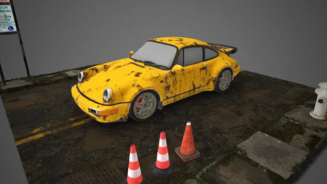 锈迹斑驳  保时捷  复古  禁止停车  城市旧街的沧桑  街头废弃  