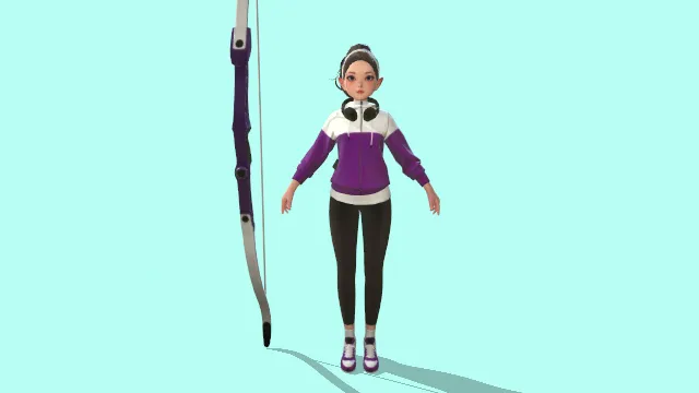 游戏模型 游戏人物 发带少女 游戏皮肤