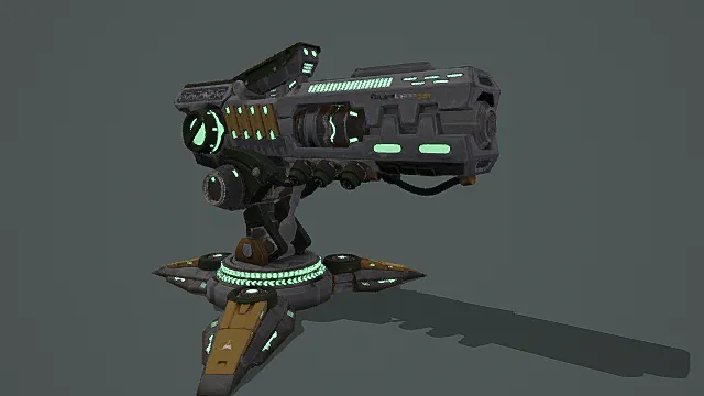 科幻风格能量炮塔3D模型