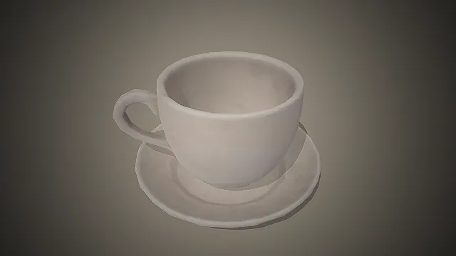 一个北欧极简风格的陶瓷杯3D模型