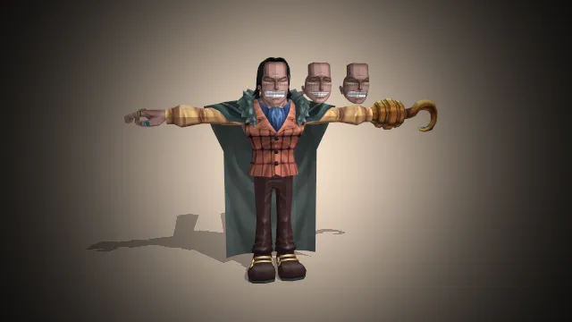 动漫《航海王》的角色，克洛克达尔的3d模型