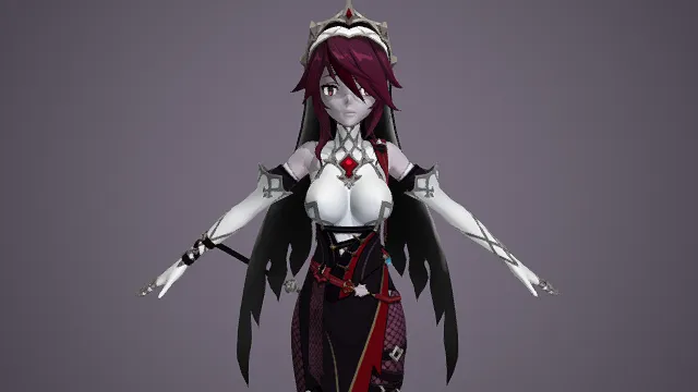 罗莎莉亚_ 原神角色模型 3D卡通二次元游戏素材
