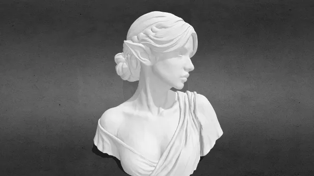 德里亚德 森林仙女 神话半身像stl.stl