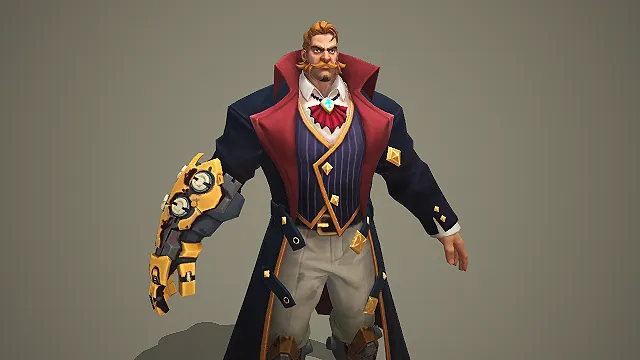 卡通蒸汽朋克风机械义肢绅士角色 3D 模型 黑金镶金款