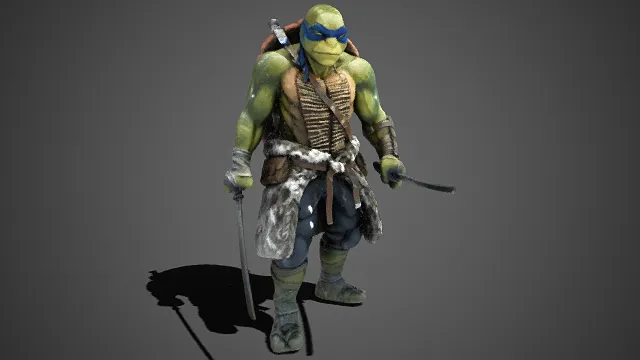 忍者神龟  里奥纳多  粗犷  野性  武士刀  风格化