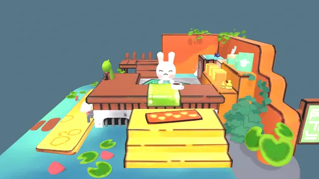 可爱宠物店兔子动物房间场景