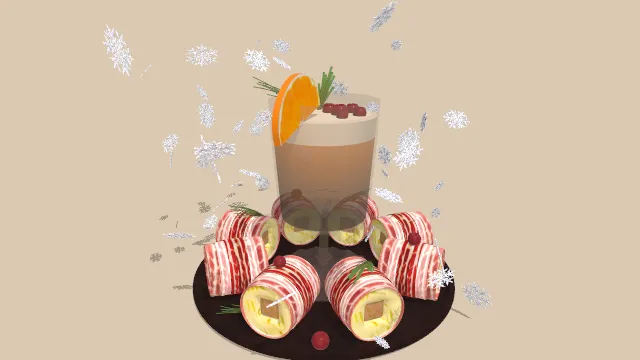 圣诞极地假日套装蛋糕饮料水果甜点食物