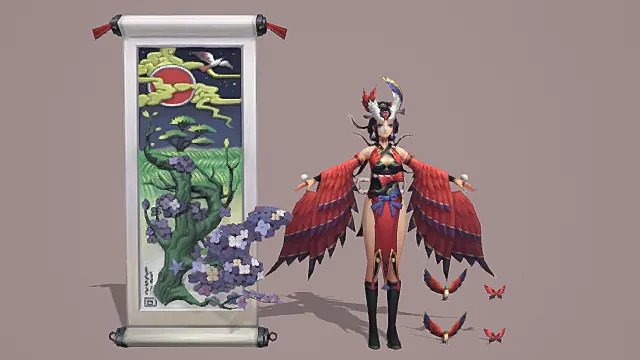 《阴阳师》姑获鸟-金鸾鹤羽 角色模型