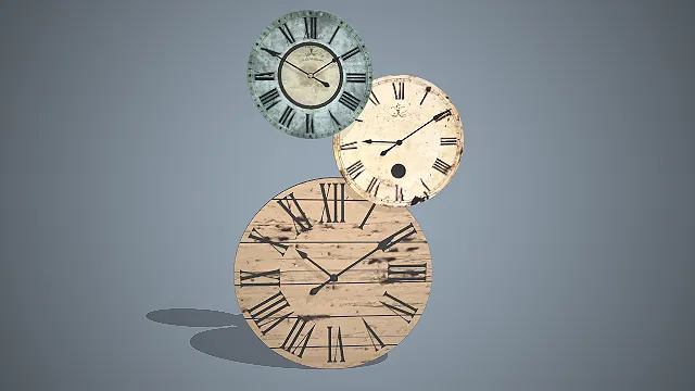 复古挂钟  罗马数字  装饰摆件  工业风