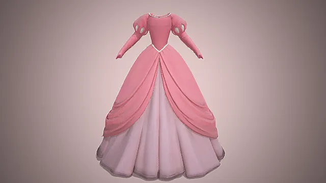 爱丽儿粉纱公主裙模型