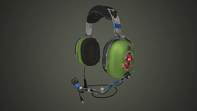 废土萌系风格涂鸦降噪耳机道具3D模型