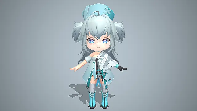 浅蓝灰发  爱心瞳  赛博护士  未来科技风