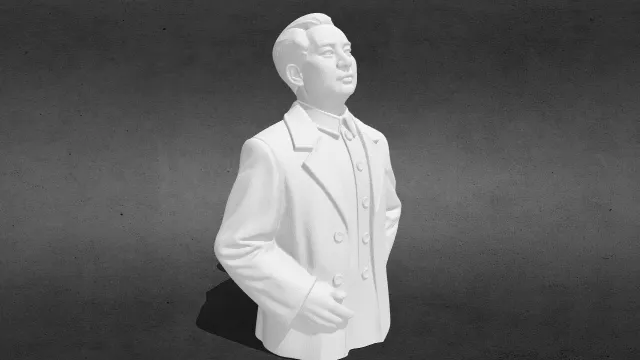叉腰瞭望半身像小摆件stl.stl