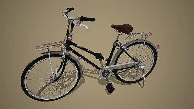 复古黑色带前架城市通勤自行车