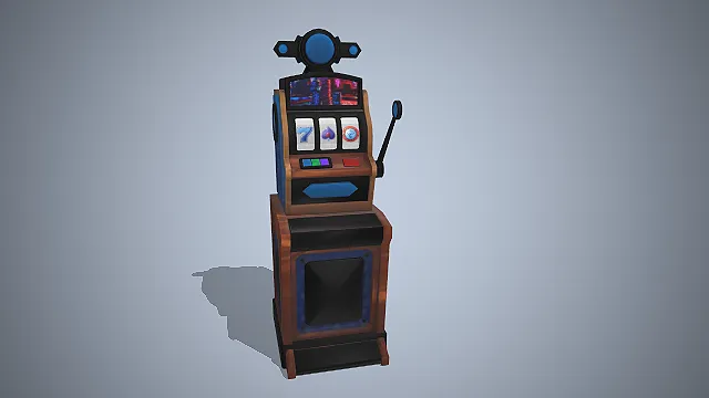 一个写实风格的，常见赌场道具老虎机3D模型