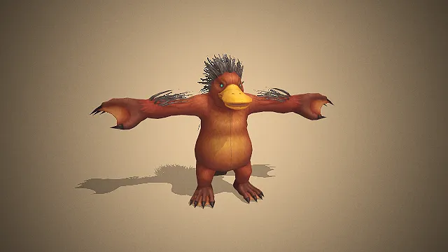 鸭嘴毛怪  黄色鸭喙  鸭嘴兽  棕黄绒毛