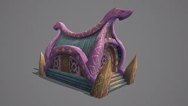 奇幻异星生物居所游戏场景模型