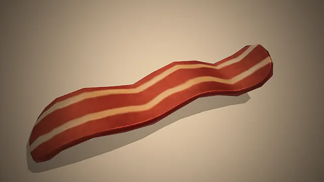 一个写实风格的西式早餐培根模型