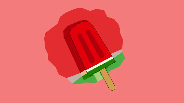 冰淇淋西瓜颜色的冰棍夏日零食