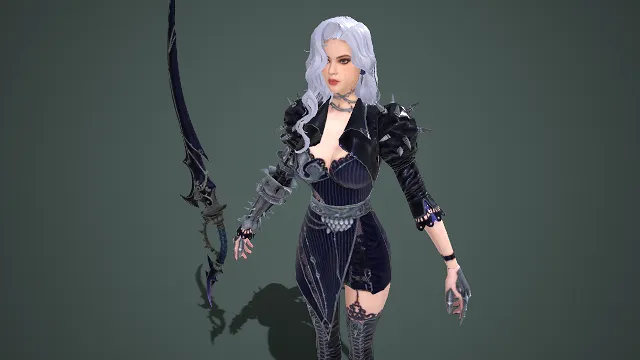 暗黑风格  哥特风  紧身装束  金属钉刺  黑纹尖刃  尖爪手套  蕾丝  魔女形象