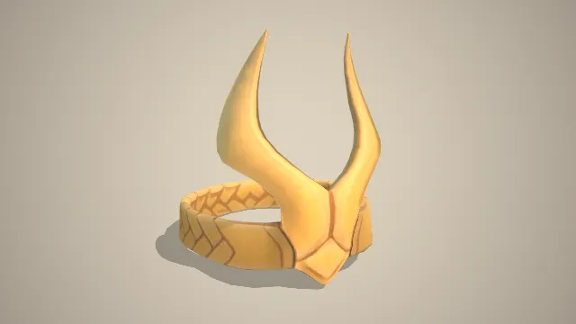 金色带尖角头箍有花纹装饰