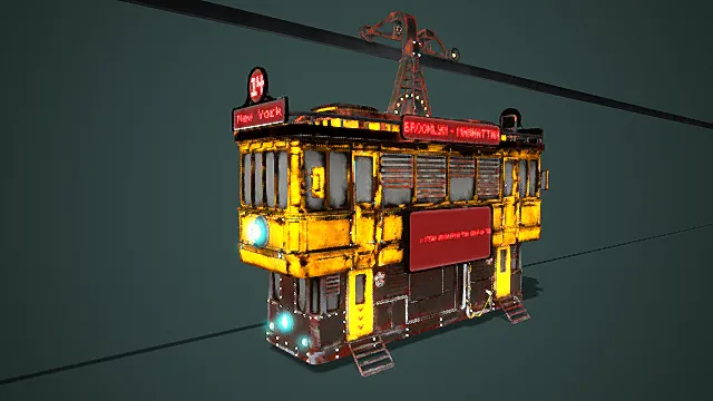未来派缆车 3D模型