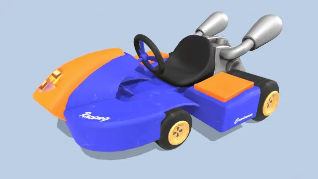 卡通风格卡丁车玩具汽车喷气汽车