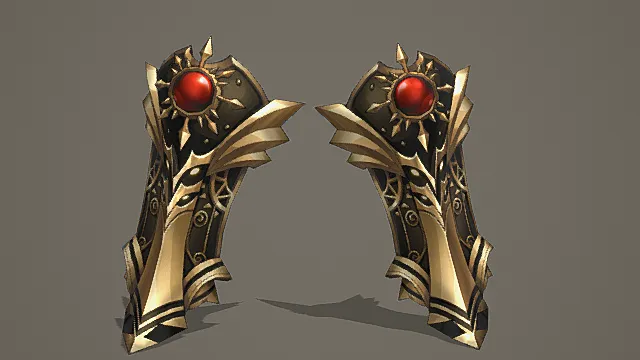 奇幻防御金纹圣光大盾3D模型