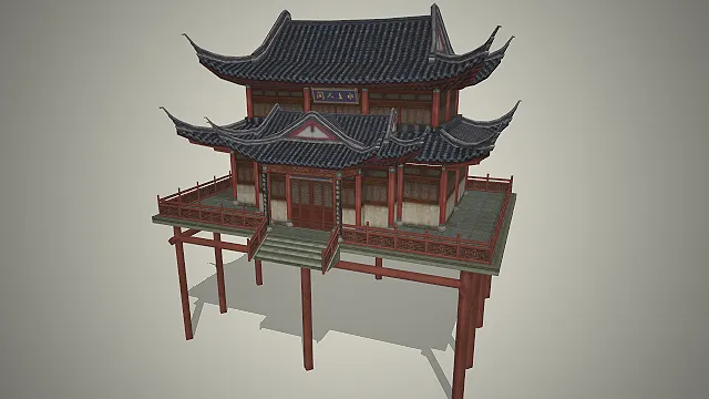 中式阁楼  雕花回廊  国风园林  明清古建