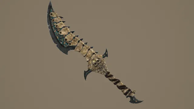 暗黑奇幻风格骨刃战刀3D模型