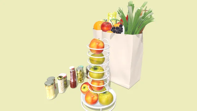 超市道具水果蔬菜调料瓶食物