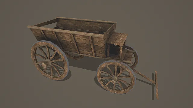 复古田园风格木质货运马车模型