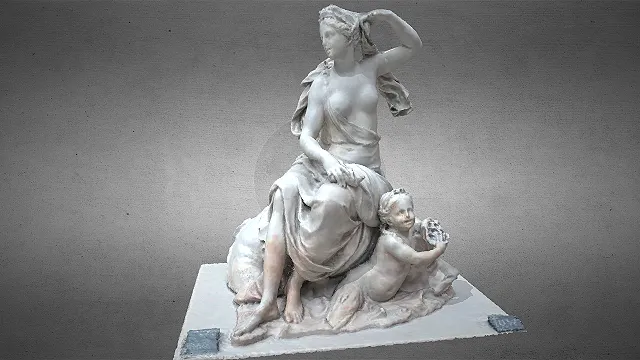 古典雕塑  女神与孩童  新古典主义  优雅姿态
