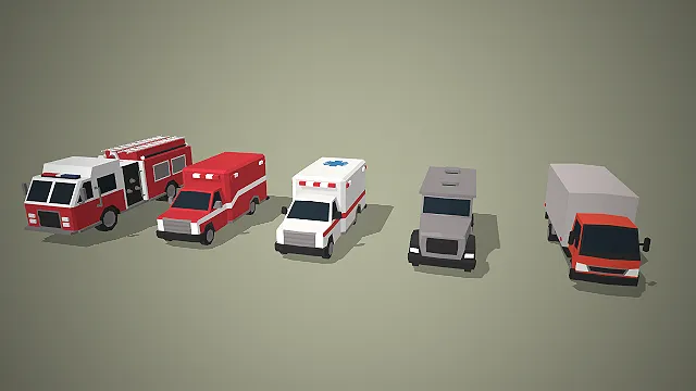 功能车辆  商用载具  模拟经营游戏素材  简约交通工具  