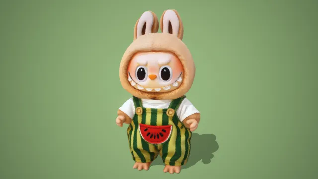 玩偶  拉布布  labubu  打印  玩具装饰  西瓜拉布布