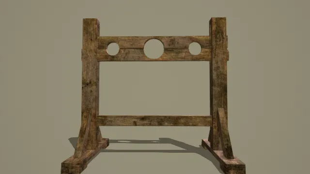 复古中世纪木枷刑具3D模型
