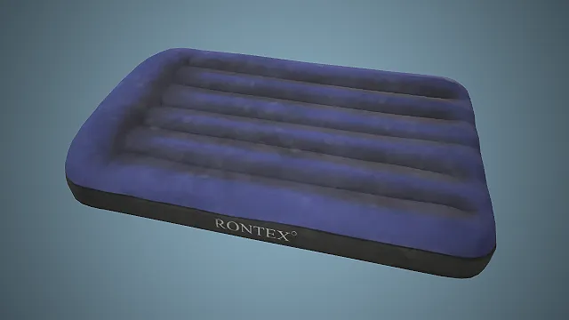 一个蓝黑配色的户外露营充气床垫3D模型
