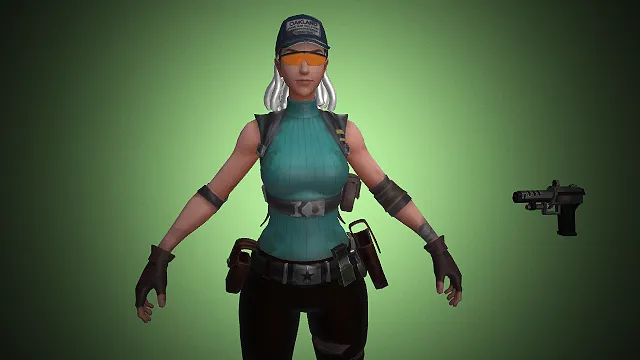 末世侦察兵  3D 女性角色  手枪武器  棒球帽