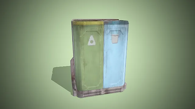 一个未来或太空场景的分类垃圾桶的模型